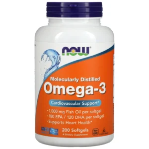 Now Foods Omega-3 Fish Oil, Molecularly Distilled Softgels